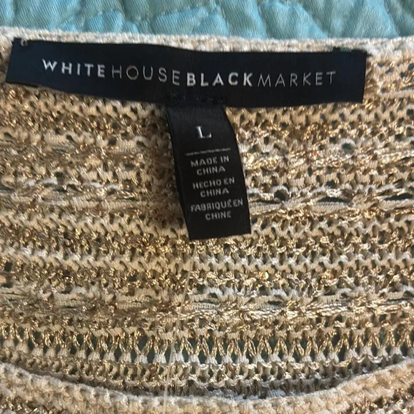 White House Black Market Knit Cream Sweater - Picture 3 of 7